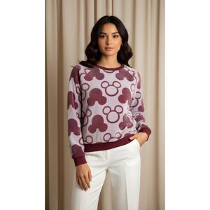 Disney Womens Sweatshirt Extra Large Long Sleeve Sweater Fleece Mickey Excellent